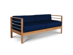 SoHo 4-Piece Teak Navy Outdoor Patio Deep Seating Set with Sunbrella® Cushion - Ornate Home