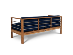 SoHo 4-Piece Teak Navy Outdoor Patio Deep Seating Set with Sunbrella® Cushion - Ornate Home