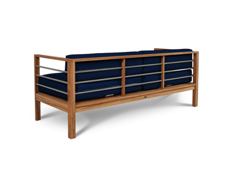 SoHo 4-Piece Teak Navy Outdoor Patio Deep Seating Set with Sunbrella® Cushion - Ornate Home