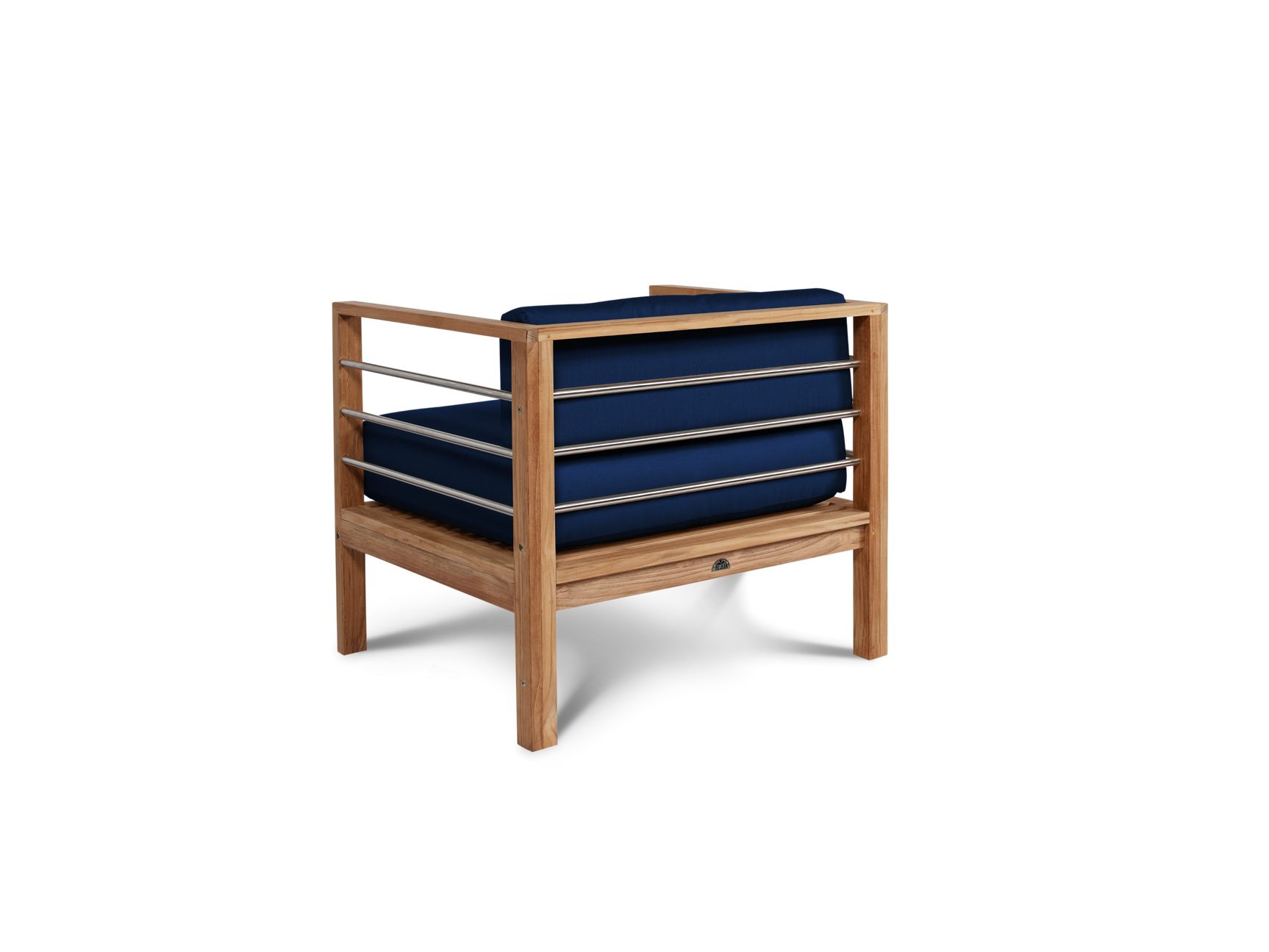 SoHo 4-Piece Teak Navy Outdoor Patio Deep Seating Set with Sunbrella® Cushion - Ornate Home