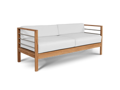 SoHo 4-Piece Teak White Outdoor Patio Deep Seating Set with Sunbrella® Cushion - Ornate Home