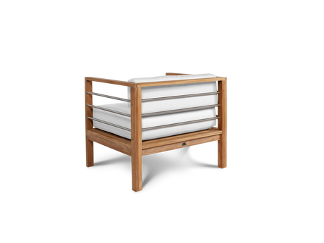 SoHo 4-Piece Teak White Outdoor Patio Deep Seating Set with Sunbrella® Cushion - Ornate Home