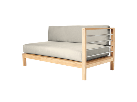 SoHo 7-piece Teak Canvas Outdoor Sectional Deep Seating Set with Sunbrella® Cushion - Ornate Home