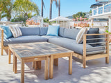 SoHo 7-piece Teak Charcoal Outdoor Sectional Deep Seating Set with Sunbrella® Cushion - Ornate Home