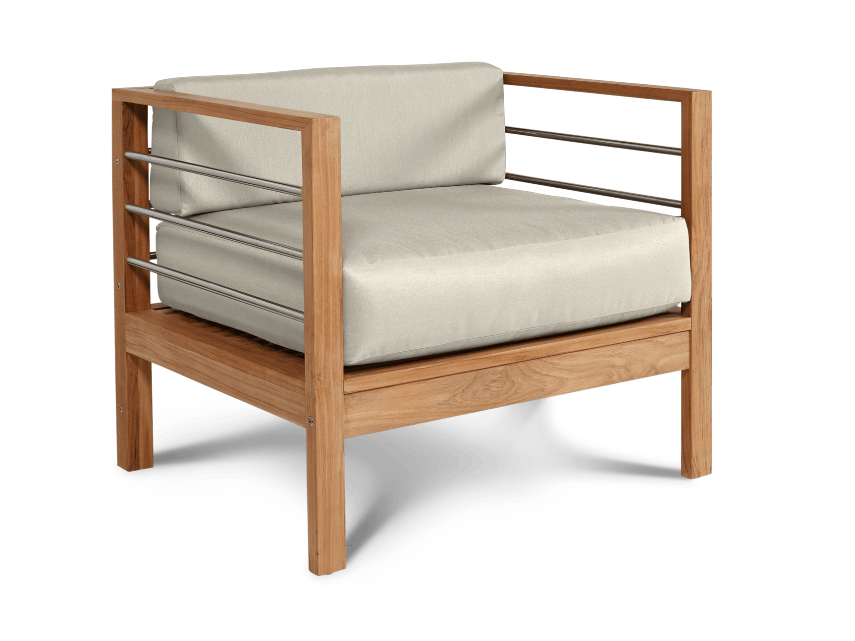 SoHo Teak Canvas Outdoor Club Chair with Sunbrella® Cushion - Ornate Home