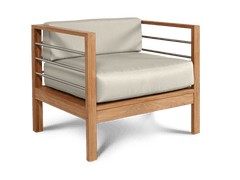 SoHo Teak Canvas Outdoor Club Chair with Sunbrella® Cushion - Ornate Home