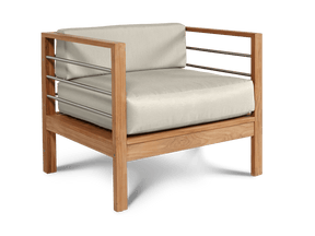 SoHo Teak Canvas Outdoor Club Chair with Sunbrella® Cushion - Ornate Home