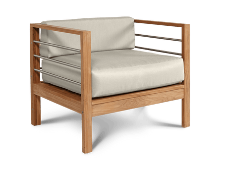 SoHo Teak Canvas Outdoor Club Chair with Sunbrella® Cushion - Ornate Home