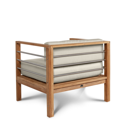 SoHo Teak Canvas Outdoor Club Chair with Sunbrella® Cushion - Ornate Home