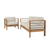 SoHo Teak Canvas Outdoor Club Chair with Sunbrella® Cushion - Ornate Home