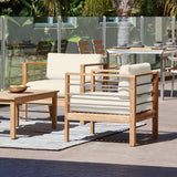 SoHo Teak Canvas Outdoor Club Chair with Sunbrella® Cushion - Ornate Home