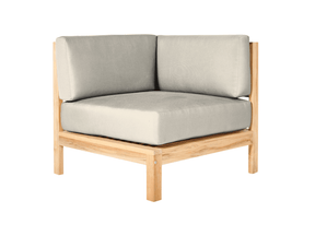 SoHo Teak Canvas Outdoor Sectional Corner with Sunbrella® Cushion - Ornate Home