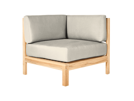 SoHo Teak Canvas Outdoor Sectional Corner with Sunbrella® Cushion - Ornate Home