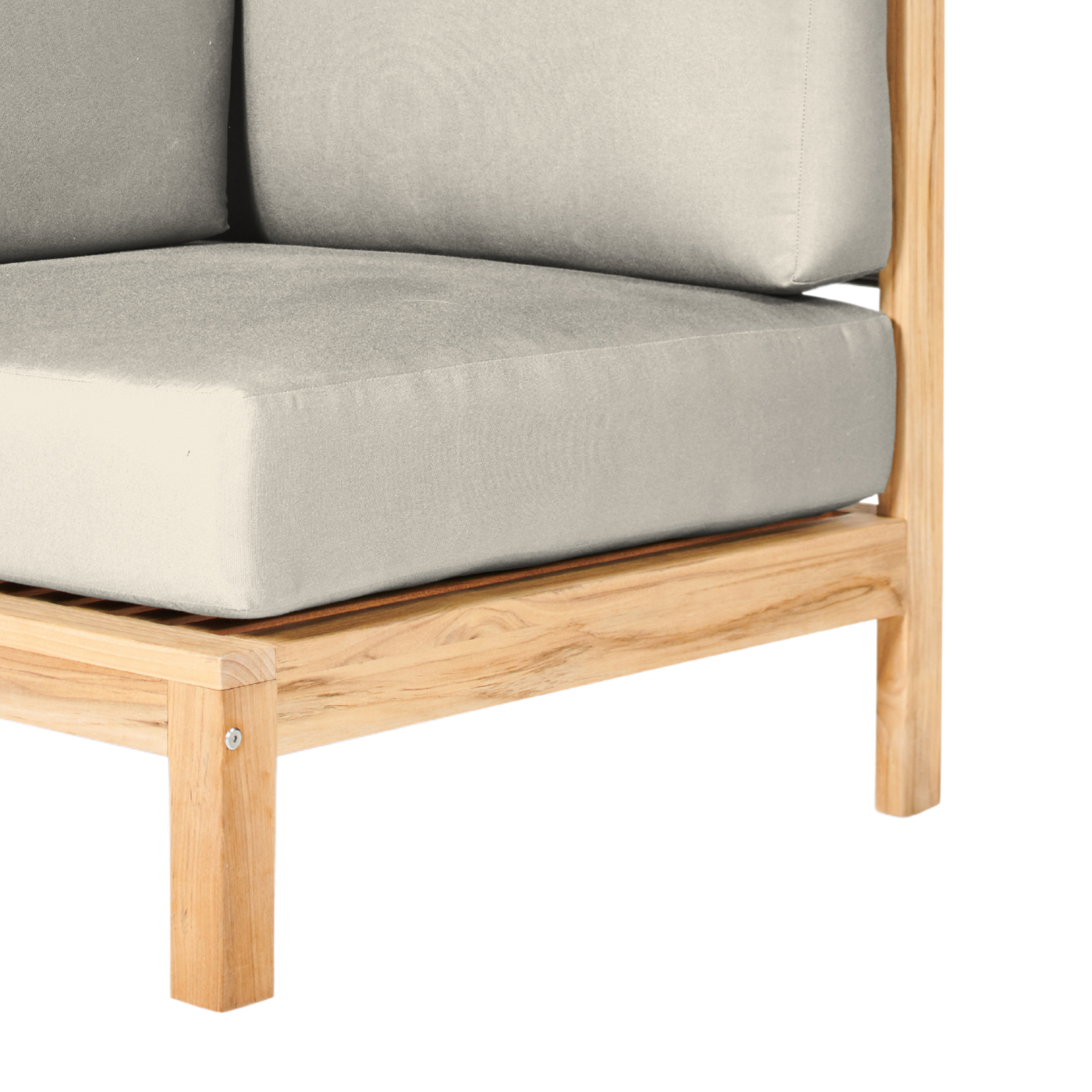 SoHo Teak Canvas Outdoor Sectional Corner with Sunbrella® Cushion - Ornate Home