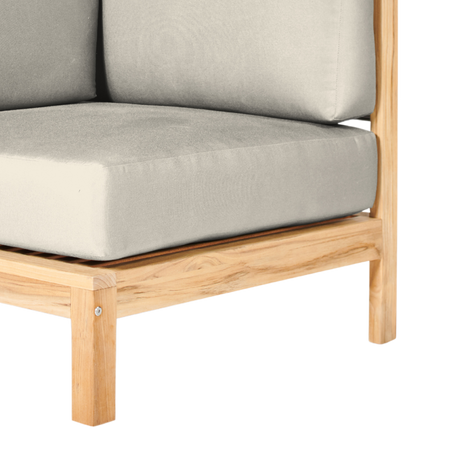 SoHo Teak Canvas Outdoor Sectional Corner with Sunbrella® Cushion - Ornate Home