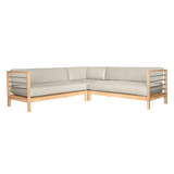 SoHo Teak Canvas Outdoor Sectional Corner with Sunbrella® Cushion - Ornate Home