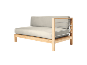 SoHo Teak Canvas Outdoor Sectional Right Sofa with Sunbrella® Cushion - Ornate Home