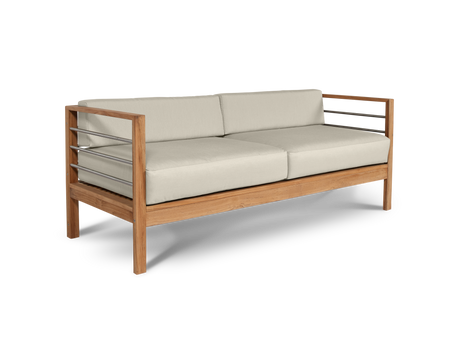 SoHo Teak Canvas Outdoor Sofa with Sunbrella® Cushion - Ornate Home