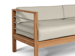 SoHo Teak Canvas Outdoor Sofa with Sunbrella® Cushion - Ornate Home