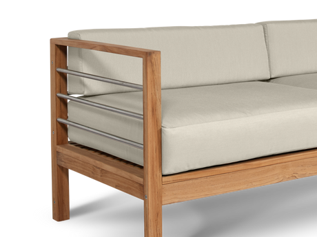 SoHo Teak Canvas Outdoor Sofa with Sunbrella® Cushion - Ornate Home