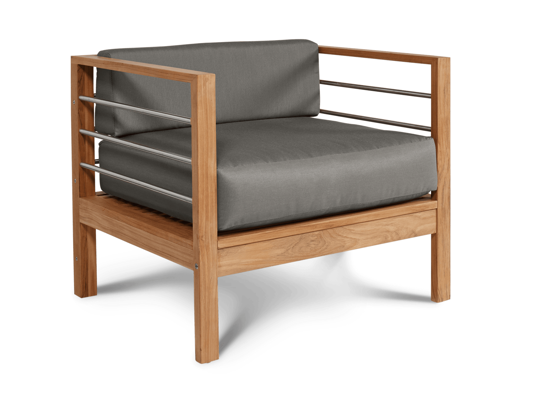 SoHo Teak Charcoal Outdoor Club Chair with Sunbrella® Cushion - Ornate Home