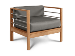 SoHo Teak Charcoal Outdoor Club Chair with Sunbrella® Cushion - Ornate Home