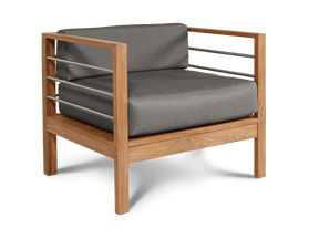 SoHo Teak Charcoal Outdoor Club Chair with Sunbrella® Cushion - Ornate Home