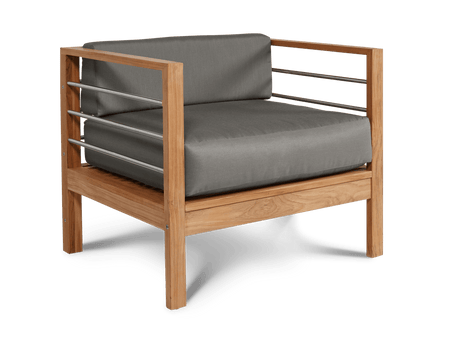 SoHo Teak Charcoal Outdoor Club Chair with Sunbrella® Cushion - Ornate Home