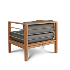 SoHo Teak Charcoal Outdoor Club Chair with Sunbrella® Cushion - Ornate Home