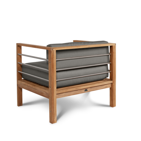 SoHo Teak Charcoal Outdoor Club Chair with Sunbrella® Cushion - Ornate Home