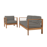 SoHo Teak Charcoal Outdoor Club Chair with Sunbrella® Cushion - Ornate Home