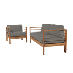SoHo Teak Charcoal Outdoor Club Chair with Sunbrella® Cushion - Ornate Home