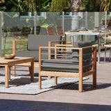 SoHo Teak Charcoal Outdoor Club Chair with Sunbrella® Cushion - Ornate Home