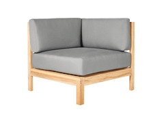 SoHo Teak Charcoal Outdoor Sectional Corner with Sunbrella® Cushion - Ornate Home
