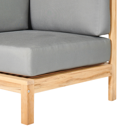 SoHo Teak Charcoal Outdoor Sectional Corner with Sunbrella® Cushion - Ornate Home