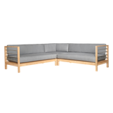 SoHo Teak Charcoal Outdoor Sectional Corner with Sunbrella® Cushion - Ornate Home