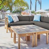 SoHo Teak Charcoal Outdoor Sectional Corner with Sunbrella® Cushion - Ornate Home