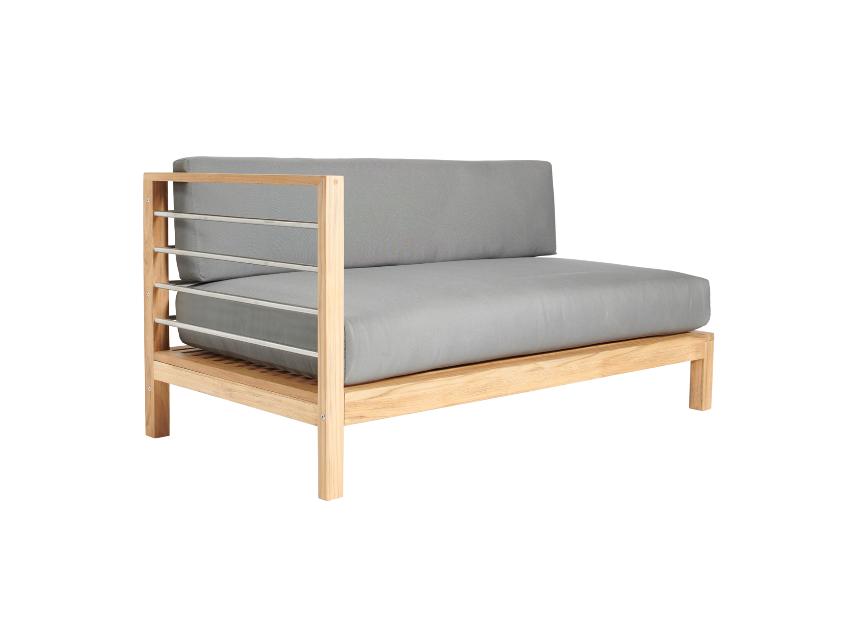 SoHo Teak Charcoal Outdoor Sectional Left Sofa with Sunbrella® Cushion - Ornate Home