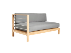SoHo Teak Charcoal Outdoor Sectional Left Sofa with Sunbrella® Cushion - Ornate Home