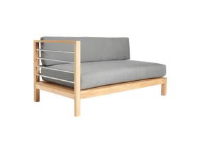 SoHo Teak Charcoal Outdoor Sectional Left Sofa with Sunbrella® Cushion - Ornate Home