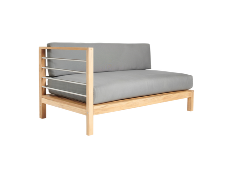 SoHo Teak Charcoal Outdoor Sectional Left Sofa with Sunbrella® Cushion - Ornate Home