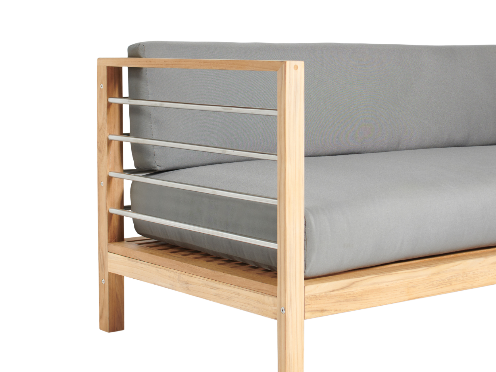 SoHo Teak Charcoal Outdoor Sectional Left Sofa with Sunbrella® Cushion - Ornate Home