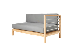 SoHo Teak Charcoal Outdoor Sectional Right Sofa with Sunbrella® Cushion - Ornate Home