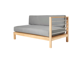 SoHo Teak Charcoal Outdoor Sectional Right Sofa with Sunbrella® Cushion - Ornate Home