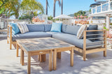 SoHo Teak Charcoal Outdoor Sectional Right Sofa with Sunbrella® Cushion - Ornate Home