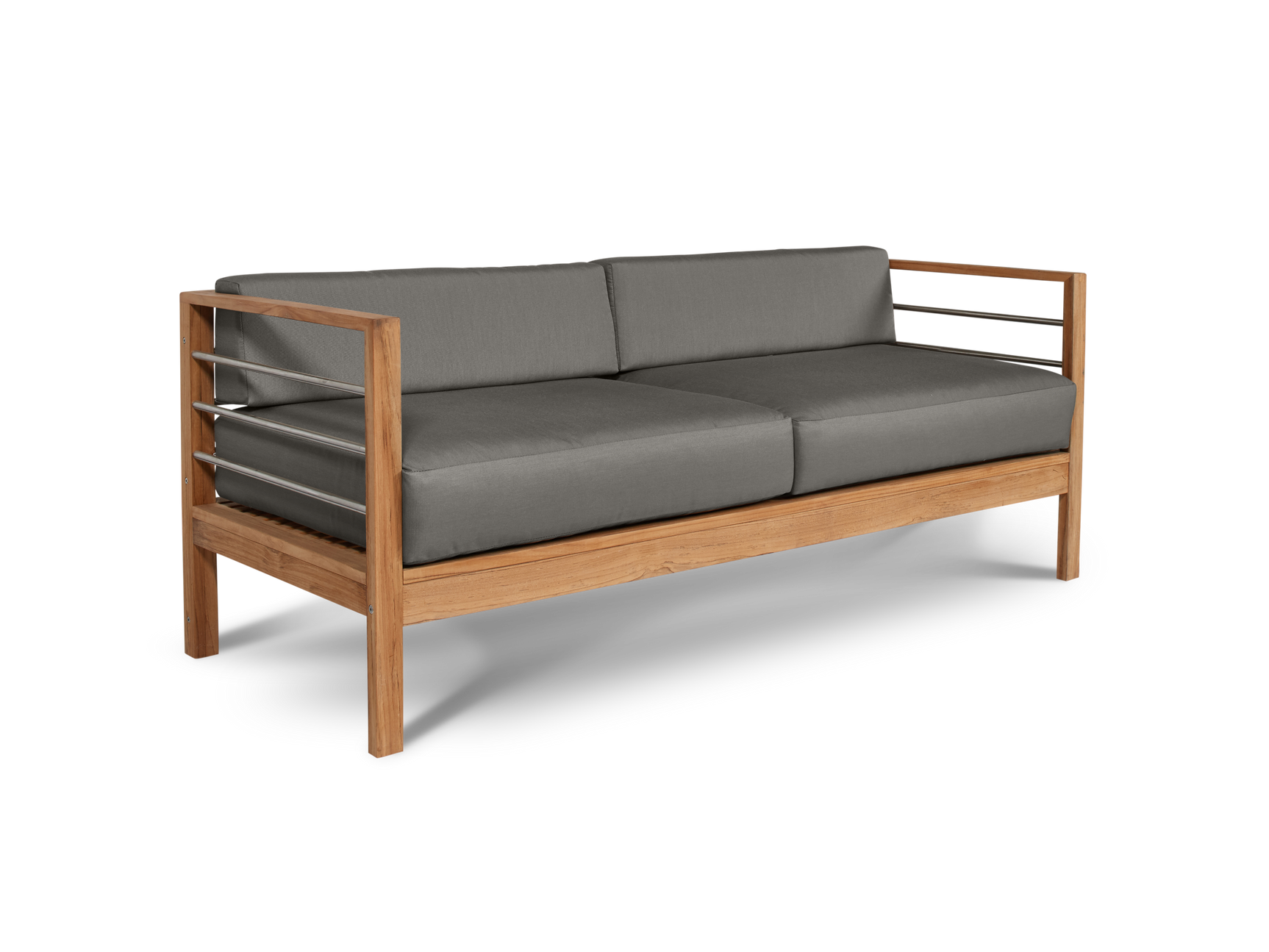 SoHo Teak Charcoal Outdoor Sofa with Sunbrella® Cushion - Ornate Home