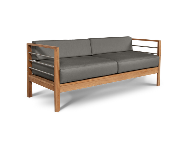 SoHo Teak Charcoal Outdoor Sofa with Sunbrella® Cushion - Ornate Home