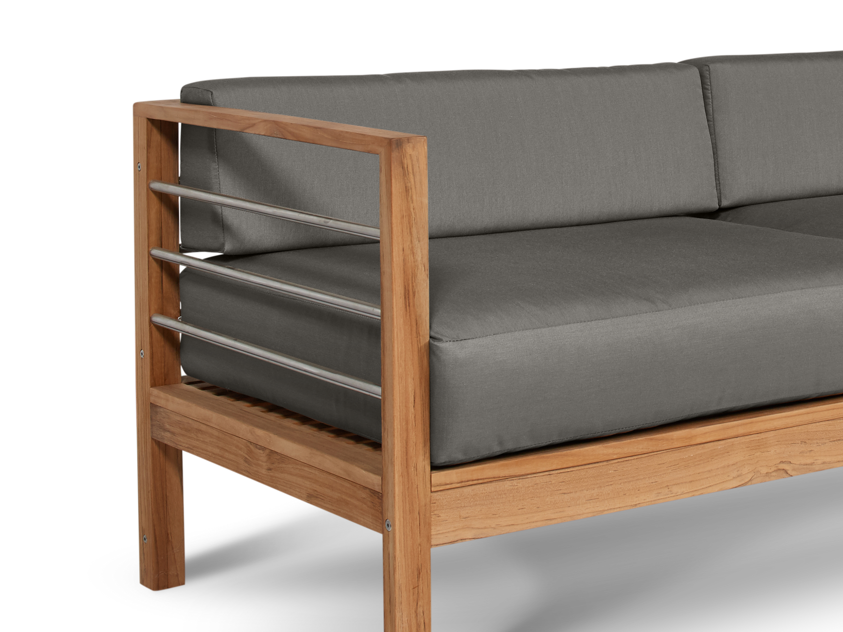 SoHo Teak Charcoal Outdoor Sofa with Sunbrella® Cushion - Ornate Home