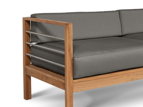 SoHo Teak Charcoal Outdoor Sofa with Sunbrella® Cushion - Ornate Home