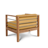 SoHo Teak Dupione Cornsilk Outdoor Club Chair with Sunbrella® Cushion - Ornate Home